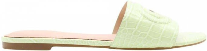 GUESS Tashia slippers met crocoprint limegroen online kopen