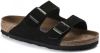 Birkenstock Arizona Soft Footbed Suede Leather Sandals , Zwart, Dames online kopen