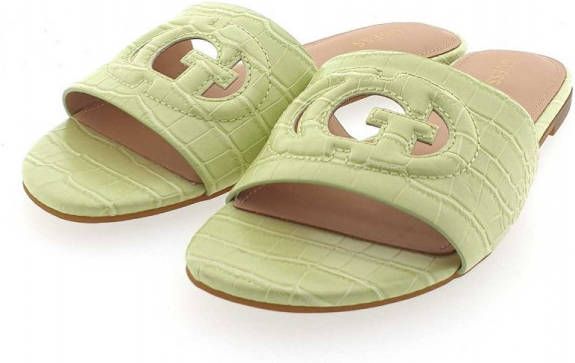 GUESS Tashia slippers met crocoprint limegroen online kopen