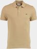 Lacoste Short Sleeved Ribbed Collar Shirt , Bruin, Heren online kopen